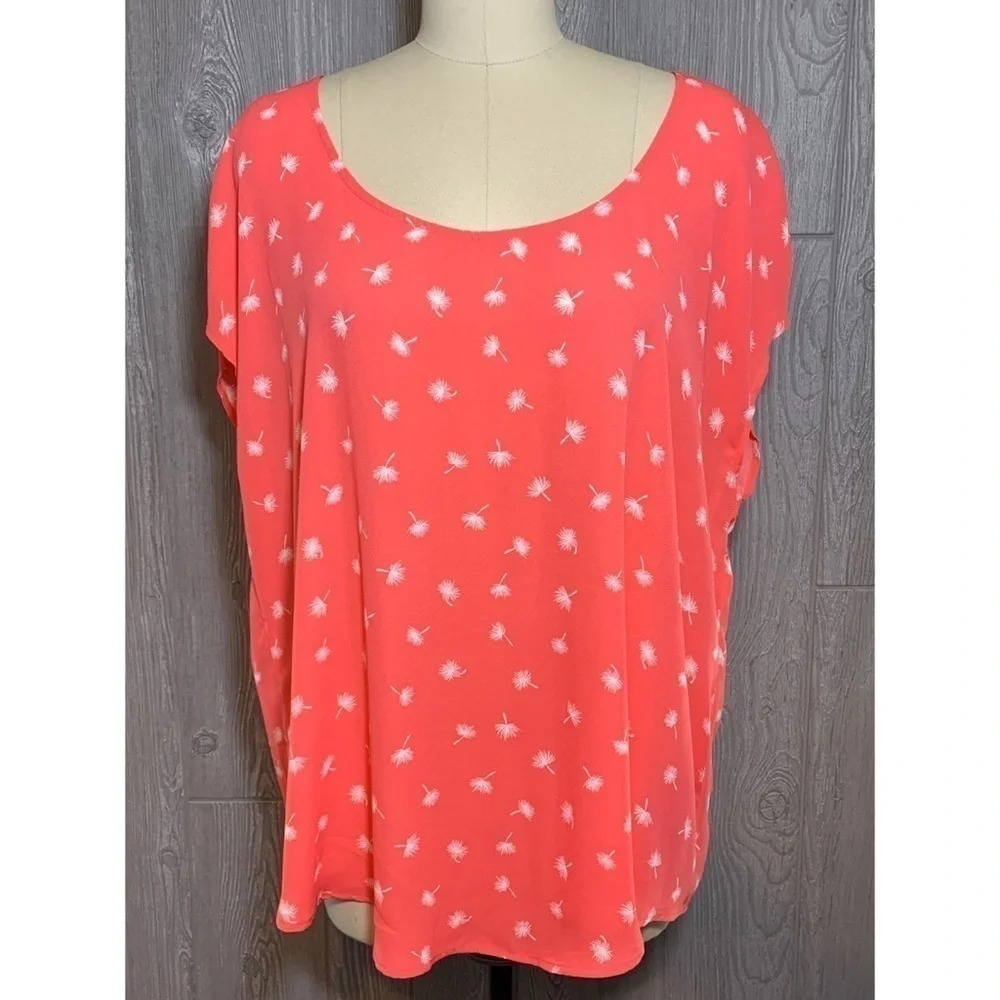 Torrid Coral Open Back Blouse in Size 1